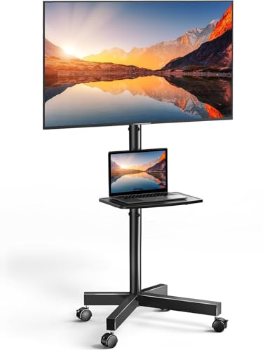 PERLESMITH PERLESMITH Rolling TV Stand on Wheels for 23-65 Inch TVs,Ti — Build quality and design details up close