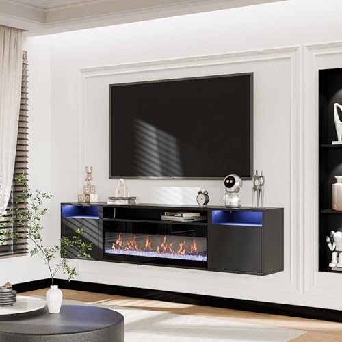 BELLEZE BELLEZE 70" Floating Fireplace TV Stand Wall Mounted with 36" — Key specifications at a glance