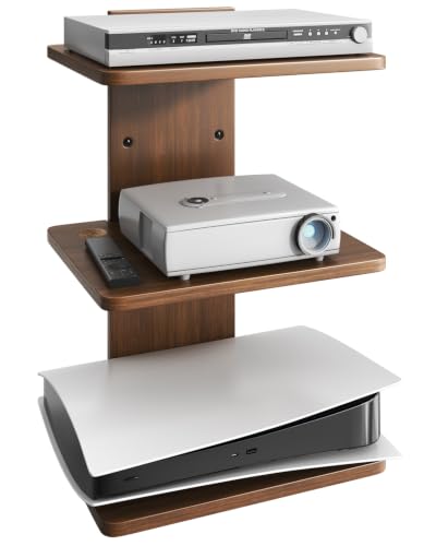 STANDOPIA Floating TV Projector Shelf Wall Mount - 3 Tier Wooden Shelf — Key features at a glance