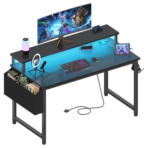 Lufeiya Lufeiya Black Gaming Desk with LED Lights and Power Outlets, 4 — Key specifications at a glance