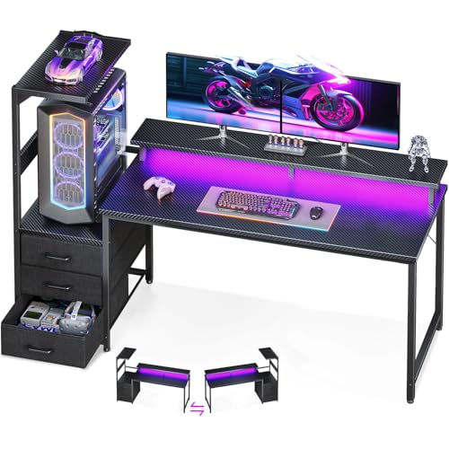 AODK 59 Inch Gaming Desk with LED Light- Reversible Computer Desk with — Side-by-side comparison of top picks in this category