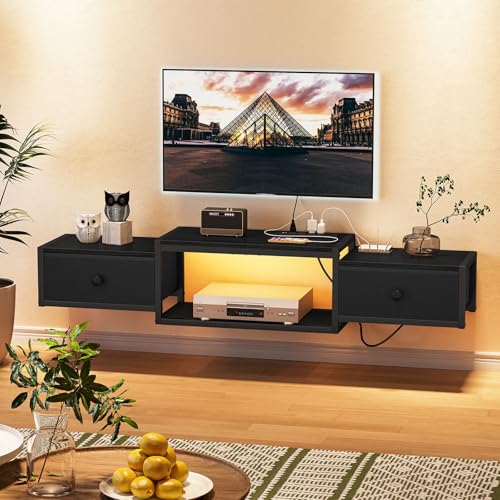 Snughome Snughome Floating TV Stand Wall Mounted with Power Outlet 55" — Build quality and design details up close
