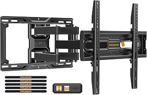 Perlegear Full Motion TV Wall Mount for 26-74 inch TVs, Height Adjustable TV Mount, Pre-As