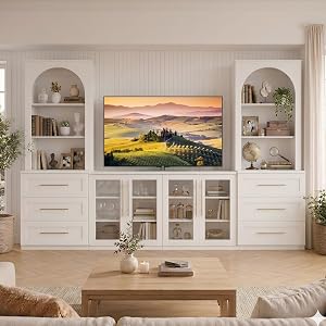 secilix Entertainment Center Wall Unit for TVs up to 70", Modular TV Wall Unit System