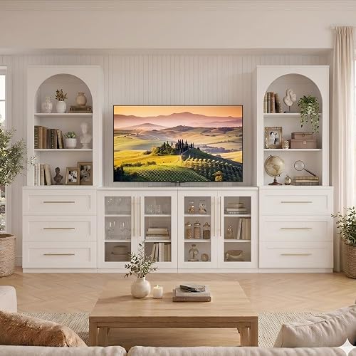 secilix Entertainment Center Wall Unit for TVs up to 70