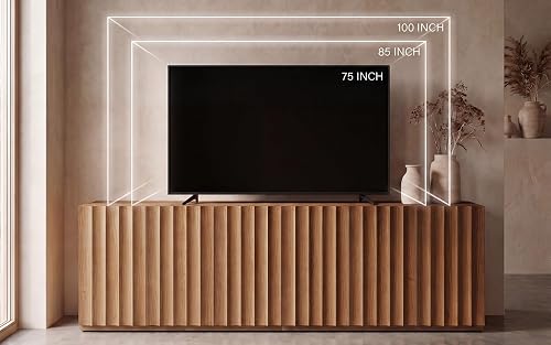 VividVibe 93.92” Amber Oak Wide Fluted TV Stand with Storage for Under — Our recommended configuration for best results