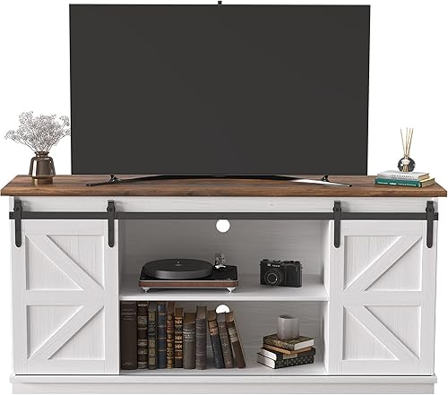 JUMMICO TV Stand for 65 Inch TV, Entertainment Center with Storage Cab — Our recommended configuration for best results