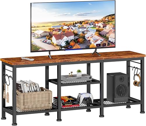 Furologee TV Stand for TVs up to 55 Inch, Entertainment Center with Op — Manufacturer product photo — tv stand size guide