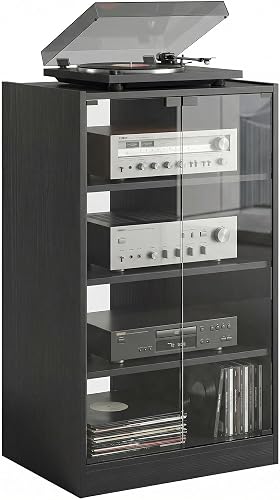 HOMCOM Media Cabinet, 4-Tier Stereo Cabinet for Vinyl Record Player, G — Size, capacity and configuration compared