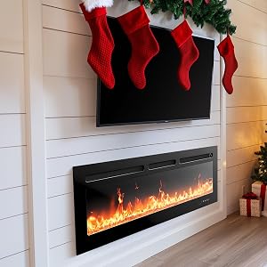 Silonn 50″Smart Electric Fireplace Heater with App & Remote Control, 4777 BTU Heat Out