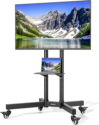 ECOTINY Heavy-Duty Rolling TV Stand for 32–85