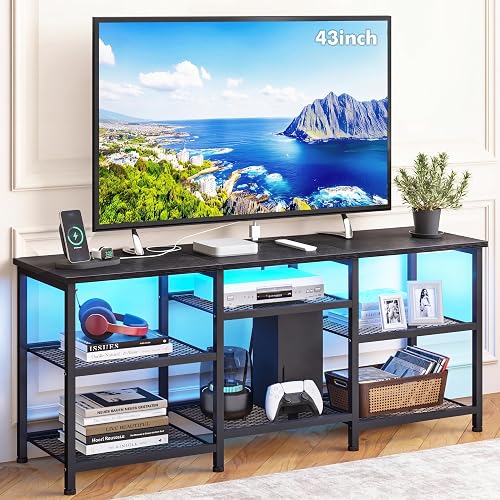 YGEOMER Entertainment Center for TVs Up to 50 Inch, Entertainment Stan — Design and materials in detail